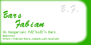 bars fabian business card